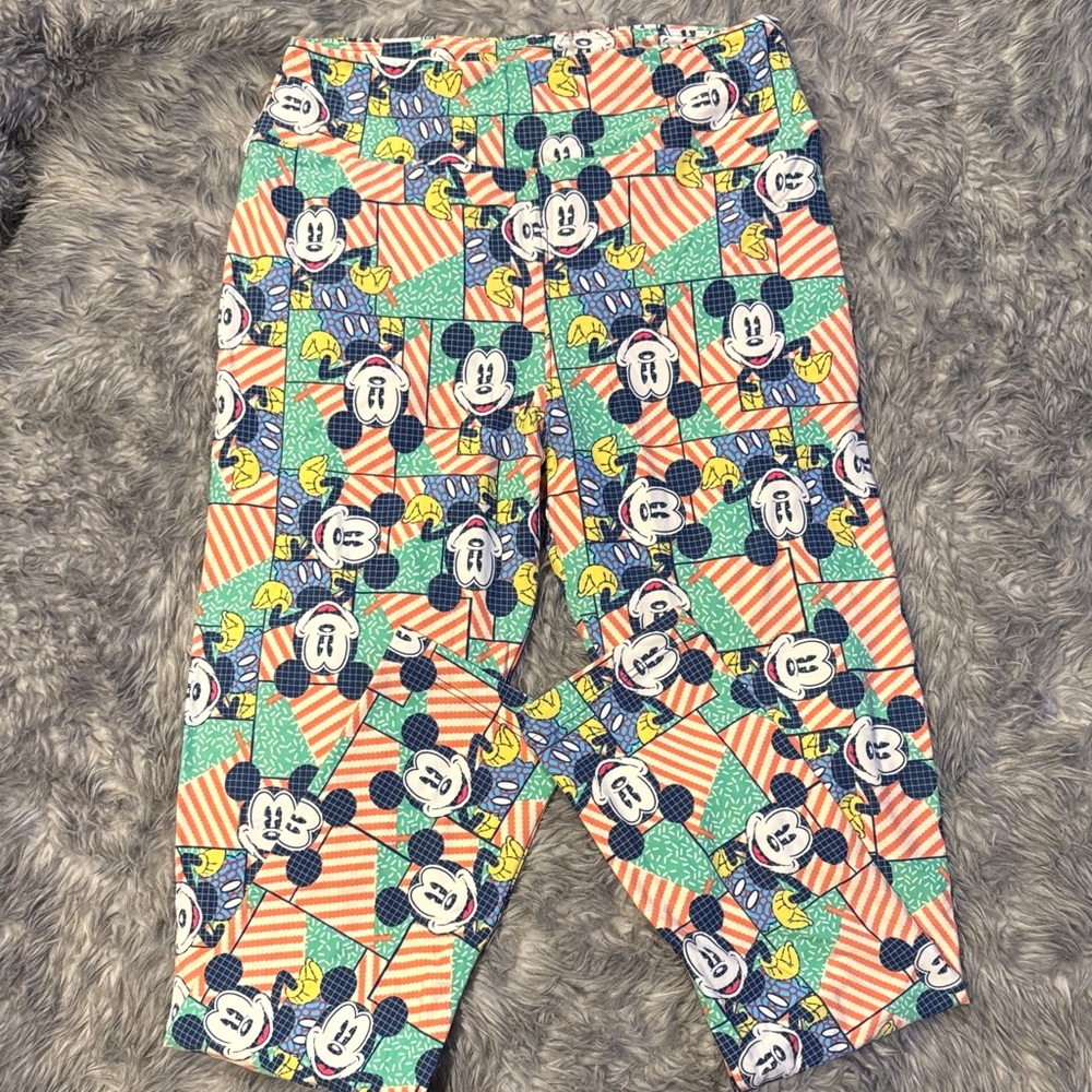 LuLaRoe Colorful Disney Mickey Mouse OS Patterned Leggings